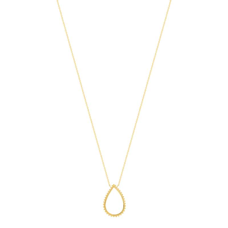 Collier plaqué or motif goutte perlé 45 cm - vue 2
