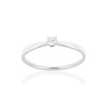 Solitaire or blanc 750 diamant 0.08 carat h/si - vue 1