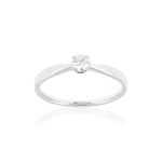 Solitaire or blanc 750 diamant 0.18 carat h/si - vue 1