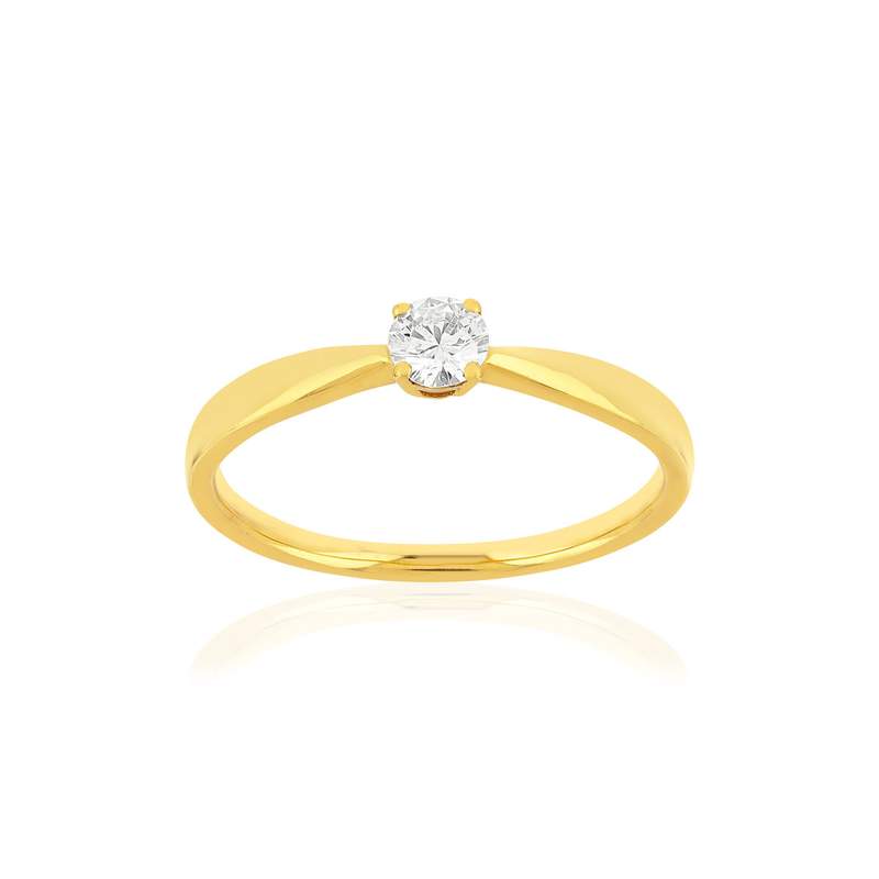 Solitaire or jaune 750 diamant 0.18 carat h/si - vue 1