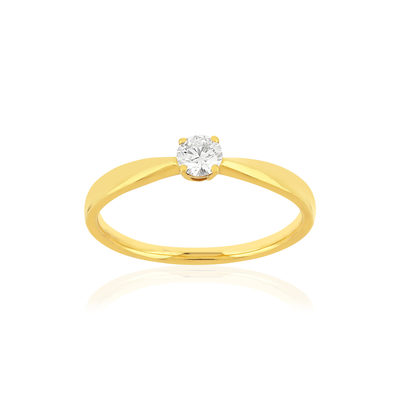 Solitaire or jaune 750 diamant 0.18 carat H/P1