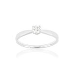 Solitaire or blanc 750 diamant 0.23 carat H/P1 - vue 1