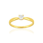 Solitaire or jaune 750 diamant 0.23 carat H/P1 - vue 1