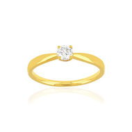 Solitaire or jaune 750 diamant 0.23 carat H/P1