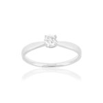 Solitaire or blanc 750 diamant 0.29 carat h/si - vue 1