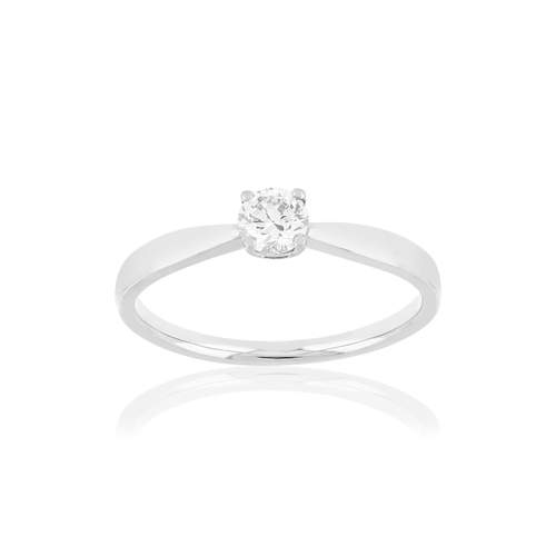 Solitaire or blanc 750 diamant 0.29 carat h/si