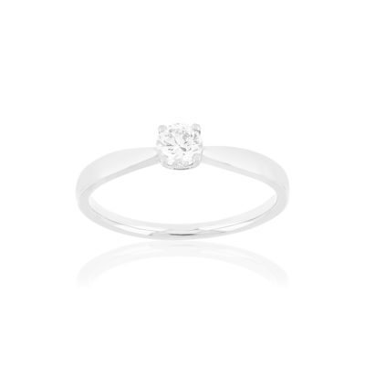 Solitaire or blanc 750 diamant 0.29 carat H/P1 - vue 1