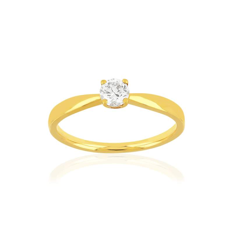 Solitaire or jaune 750 diamant 0.29 carat H/P1 - vue 1