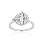 Bague argent 925 zirconias - vue 1