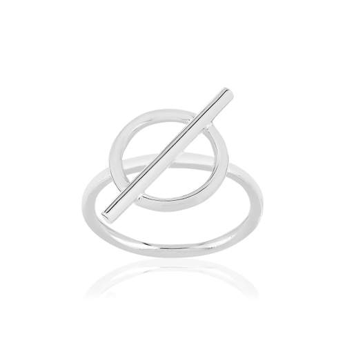 Bague argent 925 motif anneau et barrette
