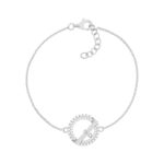 Bracelet argent 925 motif fermoir T/bar serti de zirconias 16 à 18 cm - vue 1