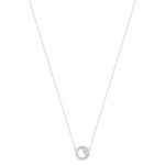 Collier argent 925 motif fermoir T/bar serti de zirconias 42 à 45 cm - vue 2