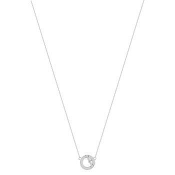 Collier argent 925 motif fermoir T/bar serti de zirconias 42 à 45 cm