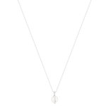 Collier argent 925 perle de culture de chine et zirconia 45 cm - vue 2