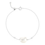 Bracelet argent 925 perle de culture de chine zirconias - vue 1