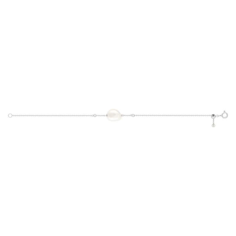Bracelet argent 925 perle de culture de chine zirconias - vue 2