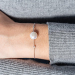 Bracelet argent 925 perle de culture de chine zirconias - vue porté 1