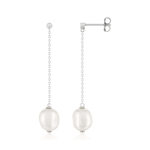 Boucles d'oreilles argent 925 perles de culture de chine zirconias - vue 1