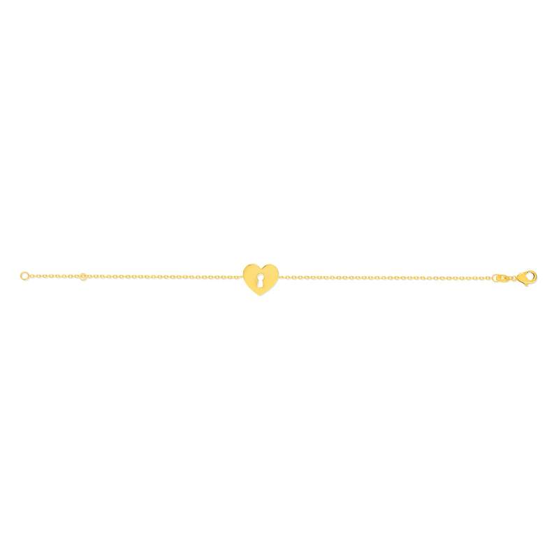 Bracelet plaqué or motif coeur et serrure 18 cm - vue 2