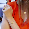 Bracelet plaqué or motif coeur et serrure 18 cm - vue Vporté 1