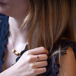 Bague plaqué or laque - vue porté 1