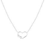 Collier argent 925 motif coeur et infini 42 à 45 cm - vue 1