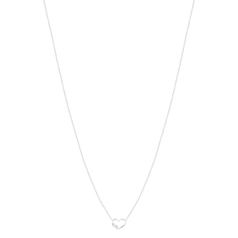 Collier argent 925 motif coeur et infini 42 à 45 cm - vue 2