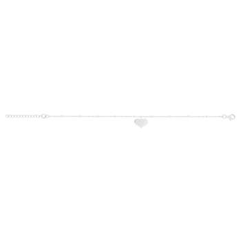 Armband van 925 zilver met hartvormige hanger, 17 tot 20 cm
