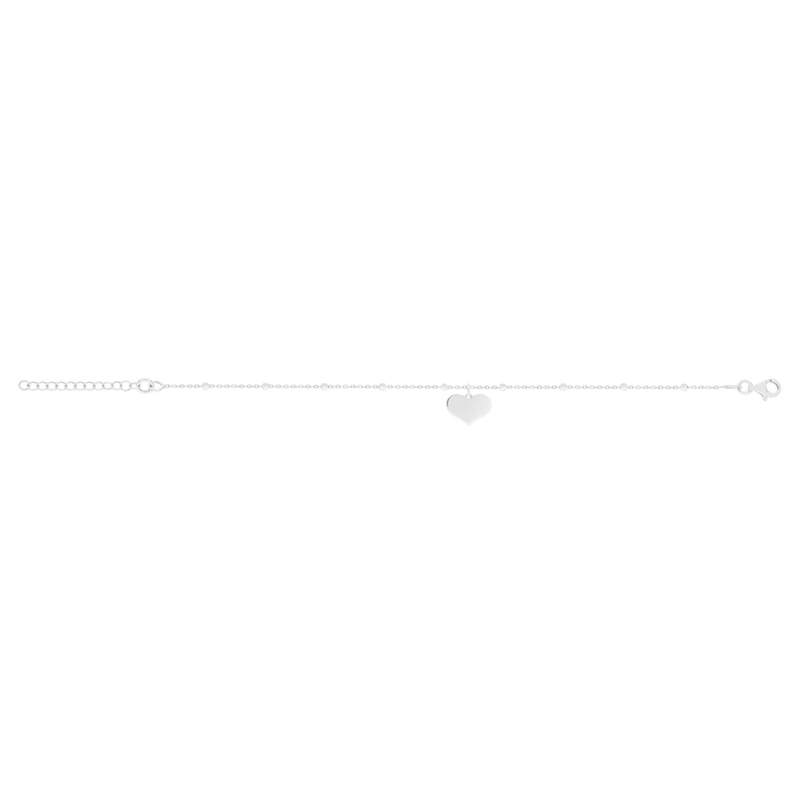 Bracelet argent 925 pampille coeur 17 à 20 cm - vue 2