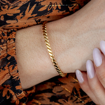 Stijve gele stalen armband 60 mm