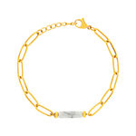 Bracelet acier jaune howlite 18 cm - vue 1