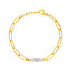 Bracelet acier jaune howlite 18 cm - vue VD1