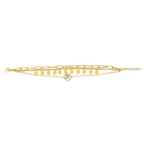 18.5 cm howlite yellow stainless steel bracelet