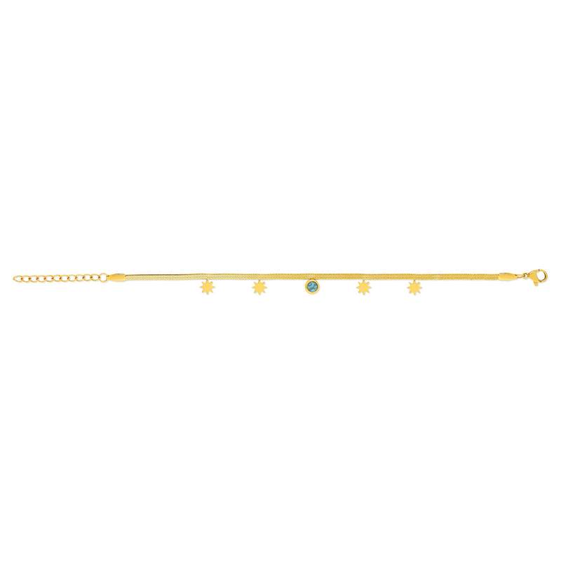 Bracelet acier jaune turquoise étoile 20 cm - vue 2