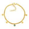Bracelet acier jaune turquoise étoile 20 cm - vue VD1