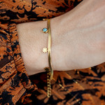 Bracelet acier jaune turquoise étoile 20 cm - vue porté 1