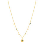 Collier acier jaune pierres naturelles soleil 43 cm - vue 2