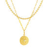 Collier acier jaune pierre imitation blanche étoile 41,5 cm - vue V1