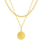 Collier acier jaune pierre imitation blanche étoile 41,5 cm - vue 1