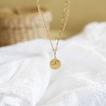 Collier acier jaune pierre imitation blanche étoile 41,5 cm - vue D2