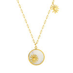 Collier acier jaune nacre 45 cm - vue 1