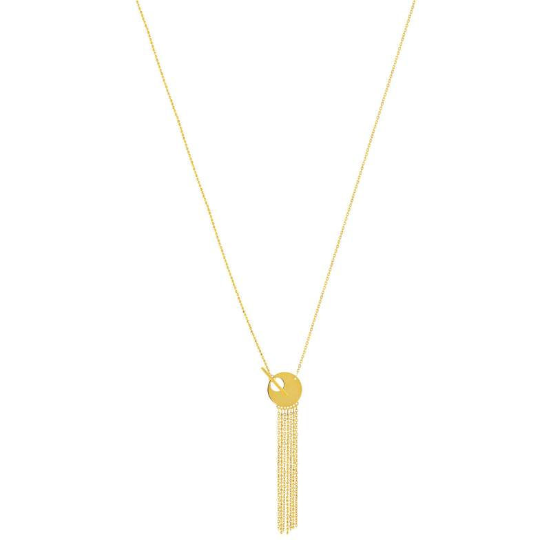 Collier or jaune 375 motif cercle 45 cm - vue 2