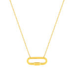 375 yellow gold necklace with oval screw clasp, 45 cm - view 1
