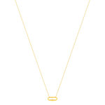 Necklace yellow gold 375 motif oval screw clasp 45 cm - view 2