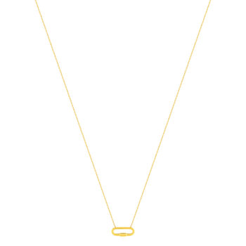 Collier or jaune 375 motif fermoir à visser ovale 45 cm
