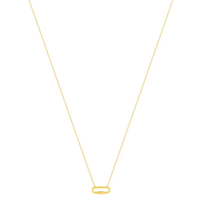 Collier or jaune 375 motif fermoir à visser ovale 45 cm - vue 2