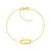 Bracelet or jaune 375 motif fermoir à visser ovale 19 cm - vue V1