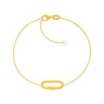 19 cm 375 yellow gold bracelet with oval screw-back clasp - view 1