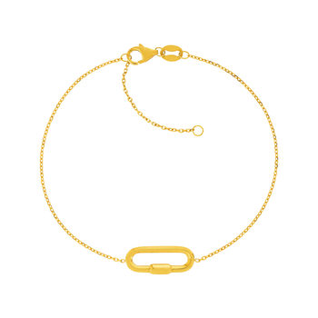 Bracelet or jaune 375 motif fermoir à visser ovale 19 cm