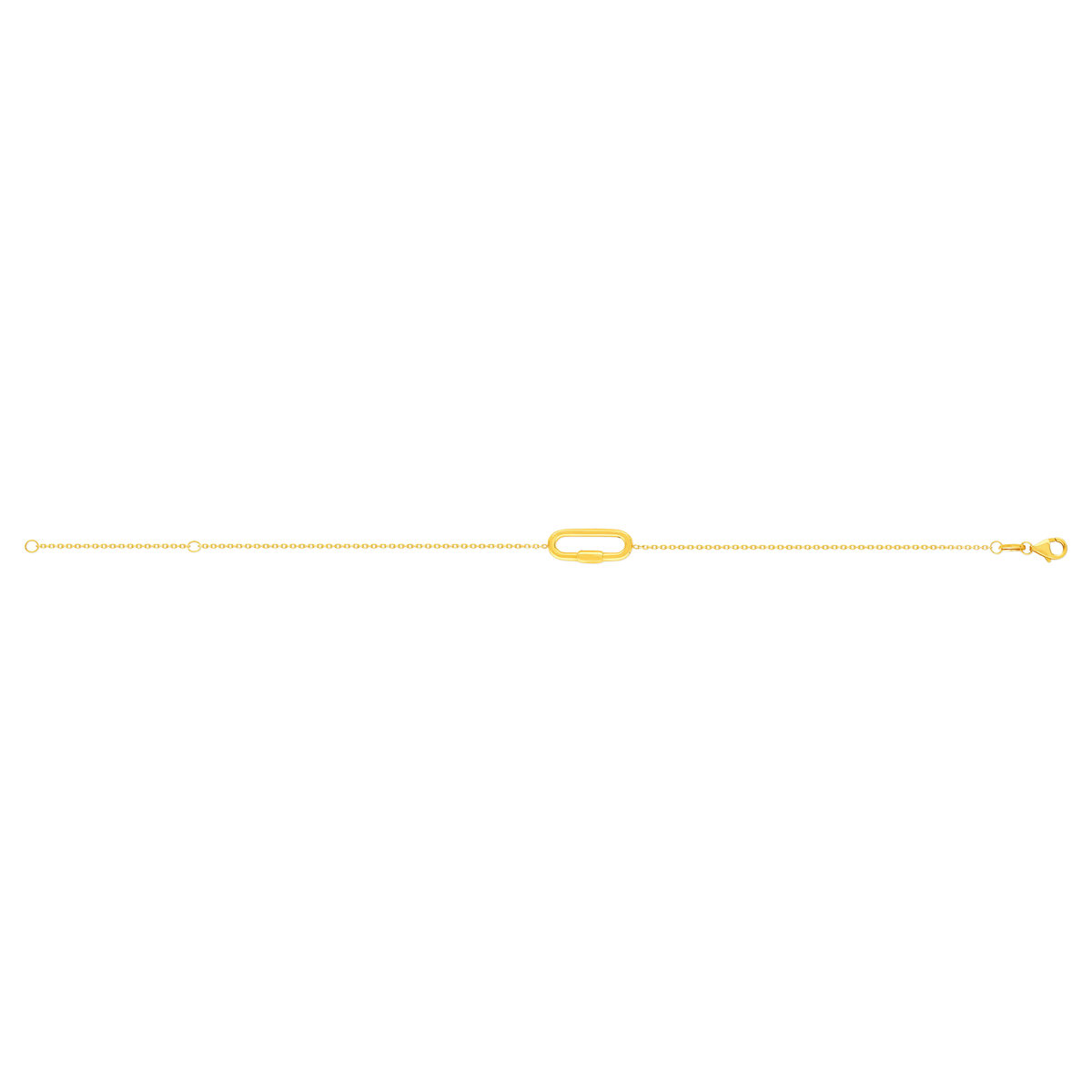 Bracelet or jaune 375 motif fermoir à visser ovale 19 cm - vue 2